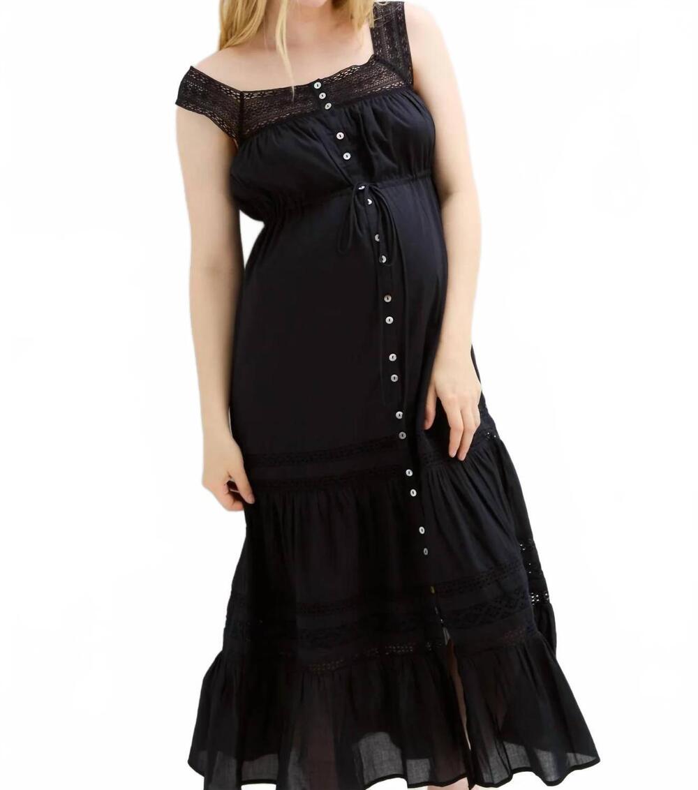 NEW HATCH bianca dress -maternity in black
